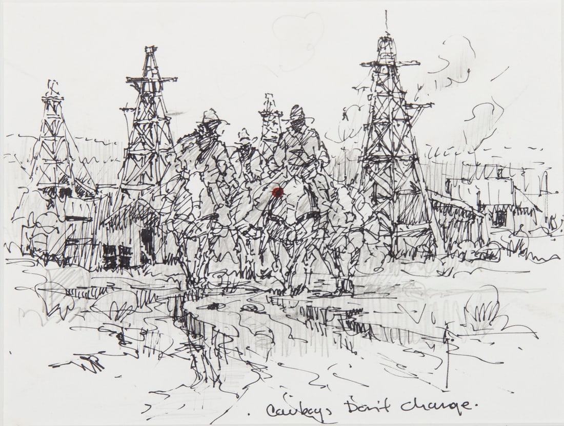 G. Harvey, "Cowboys don't Change, sketch" (1 of 3)