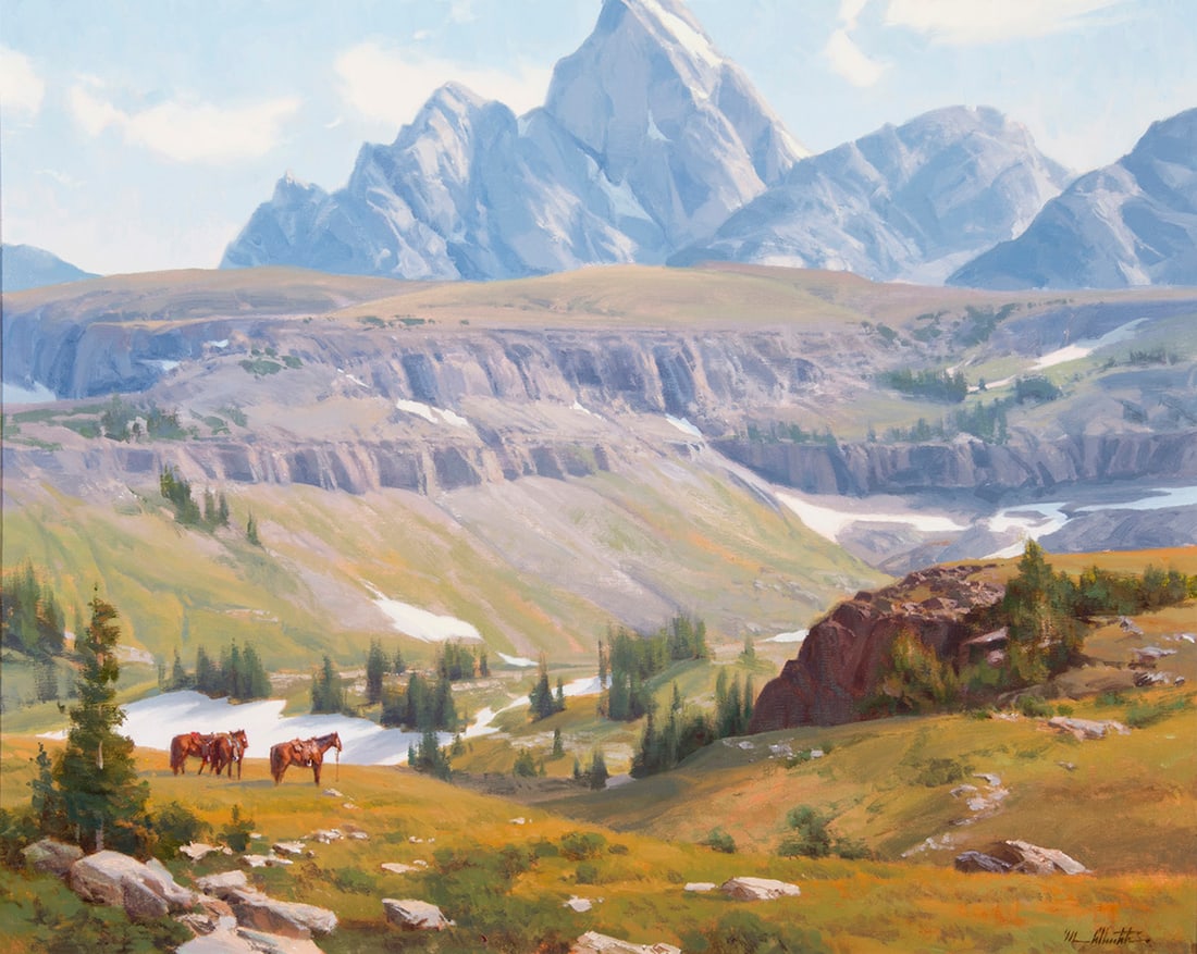 Michael Albrechtsen, "Mountain Majesty": Michael Albrechtsen (b. 1962), "Mountain Majesty", Oil on canvas, 24 x 30 inches, Shipping Dimensions: 31 x 37 inches Signed lower right