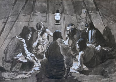 Frederic Remington, "Indian Territory Apache's Playing Monte"