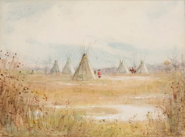 Bert G. Phillips, "Indian Encampment"