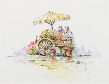 G. Harvey, "Flower Seller - Study"