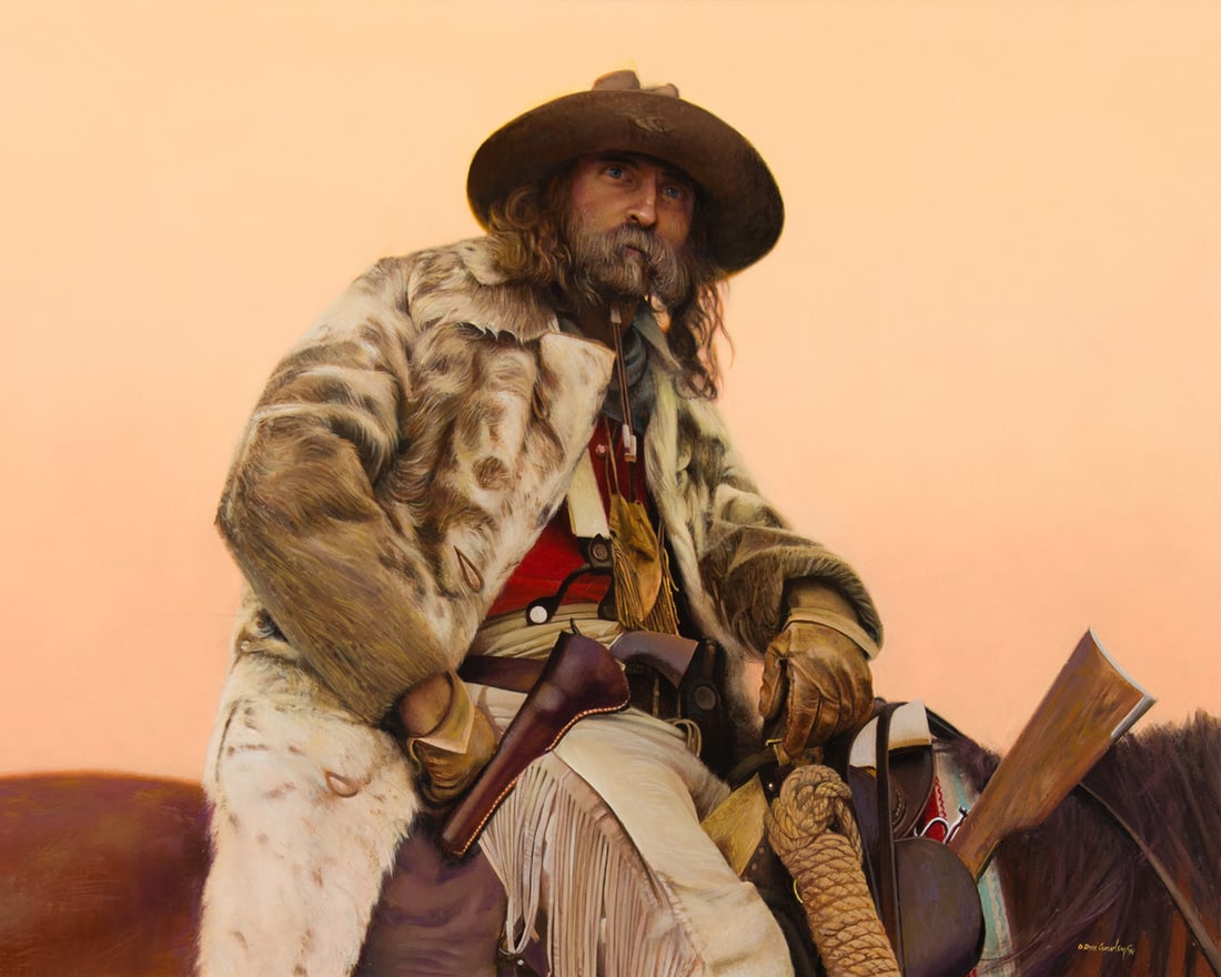 Don Crowley, "The Drover": Don Crowley (1926-2019), "The Drover", Oil on board, 24 x 30 inches, Shipping Dimensions: 34 x 40 x 3 inches Signed/CA lower Left Signed/CA and titled verso