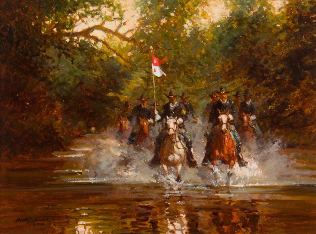 Robert Summers, "Leaving No Trail": Robert Summers (b. 1940), "Leaving No Trail", Oil on board, 12 x 16 inches, Shipping Dimensions: 20 x 24 x 3 inches Signed and dated 2000 lower left