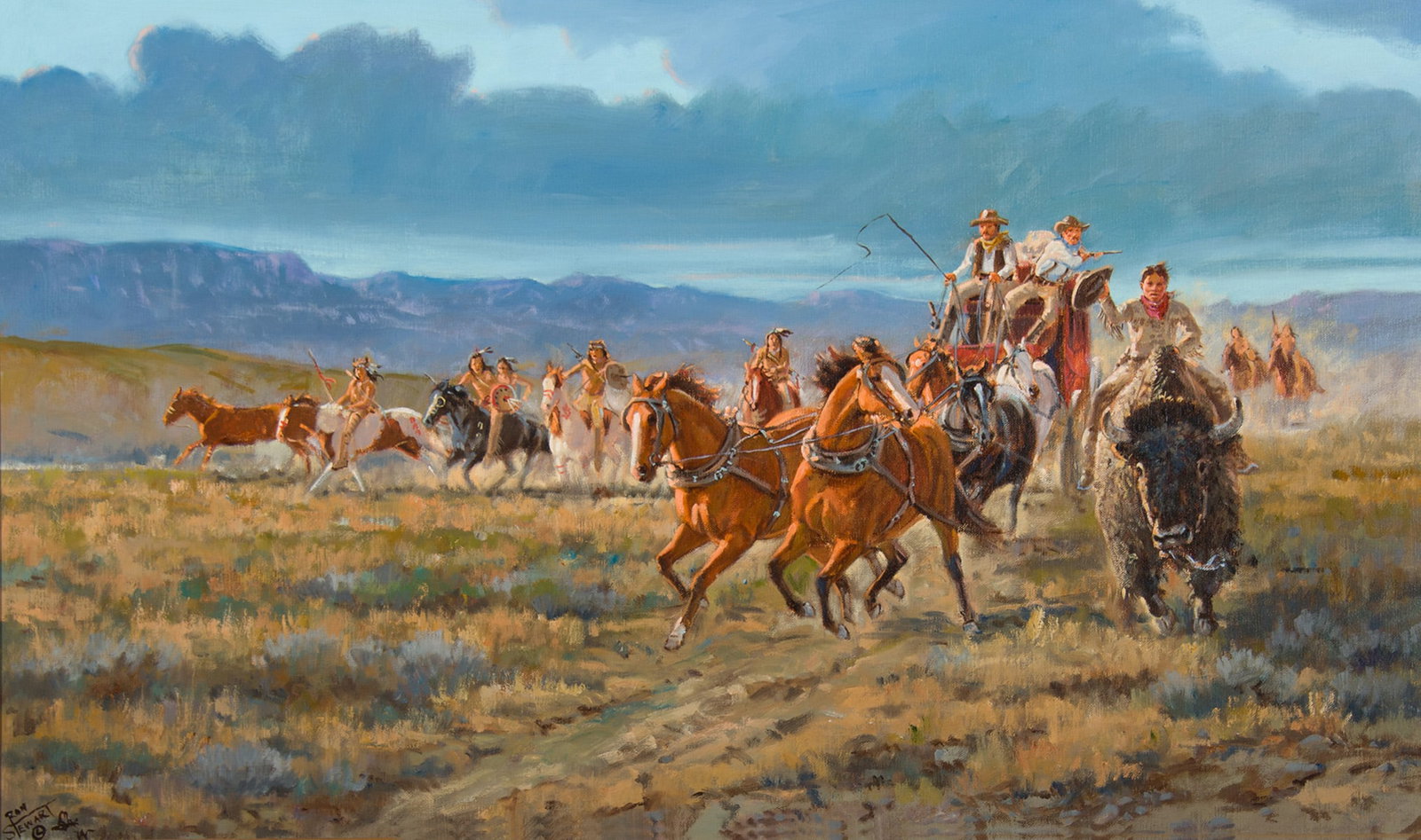 Ron Stewart, "The Big Guy": Ron Stewart (b. 1941), "The Big Guy", Oil on canvas, 18 x 30 inches, Shipping Dimensions: 24 x 36 x 3 inches Signed lower left Signed, Commissioned by Fred Locke, Inspired by T. C. Thorensen verso