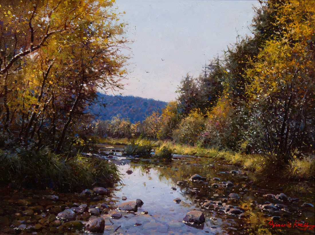 Francois Koch, "Below the Rim": Francois Koch (b. 1944), "Below the Rim", Oil on canvas, 15 x 20 inches, Shipping Dimensions: 24 x 29 x 3 inches Signed lower right Signed and titled verso