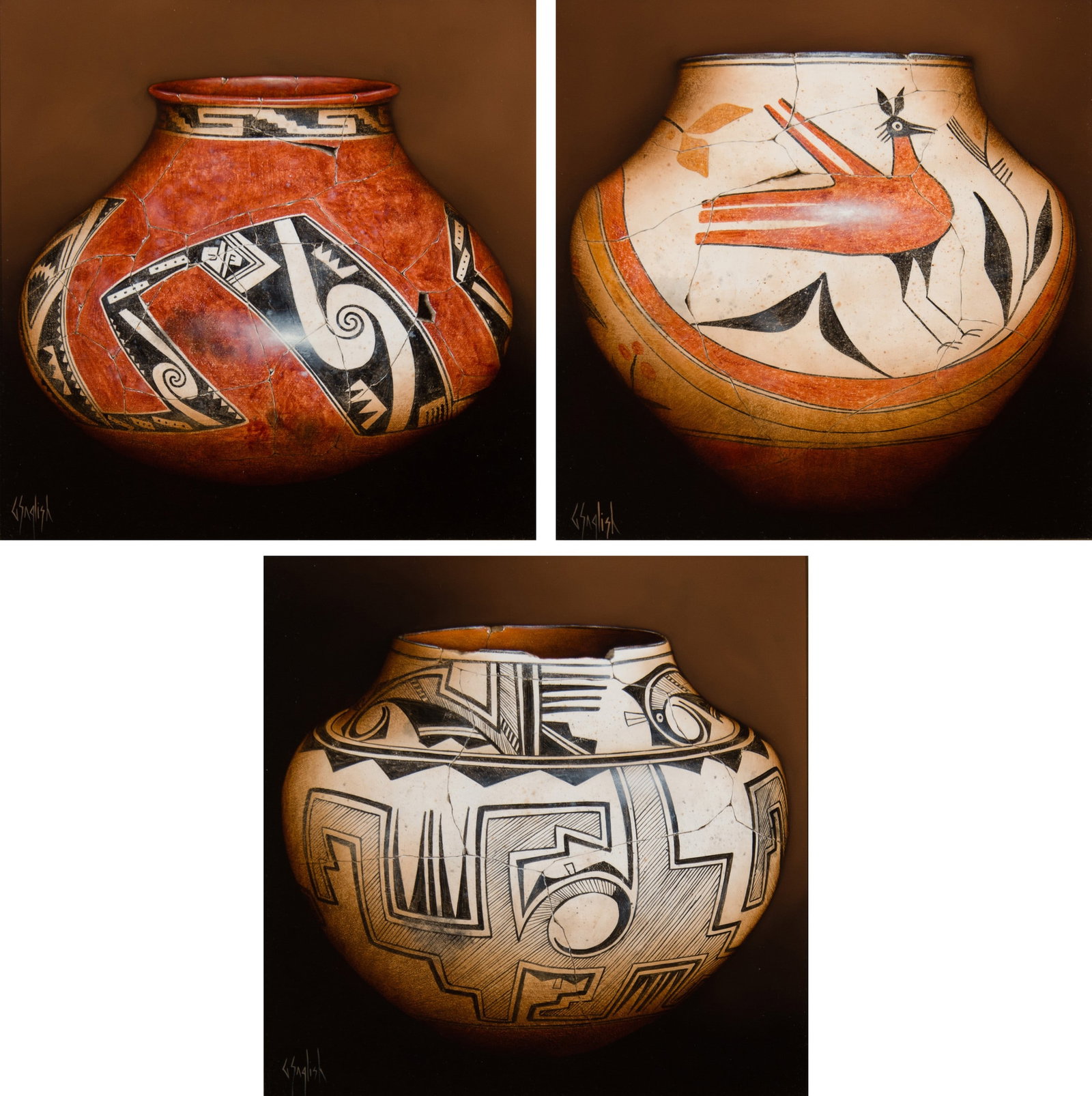 Greg English, "Set of three (3): Zia; Zuni; Tonto" (1 of 8)