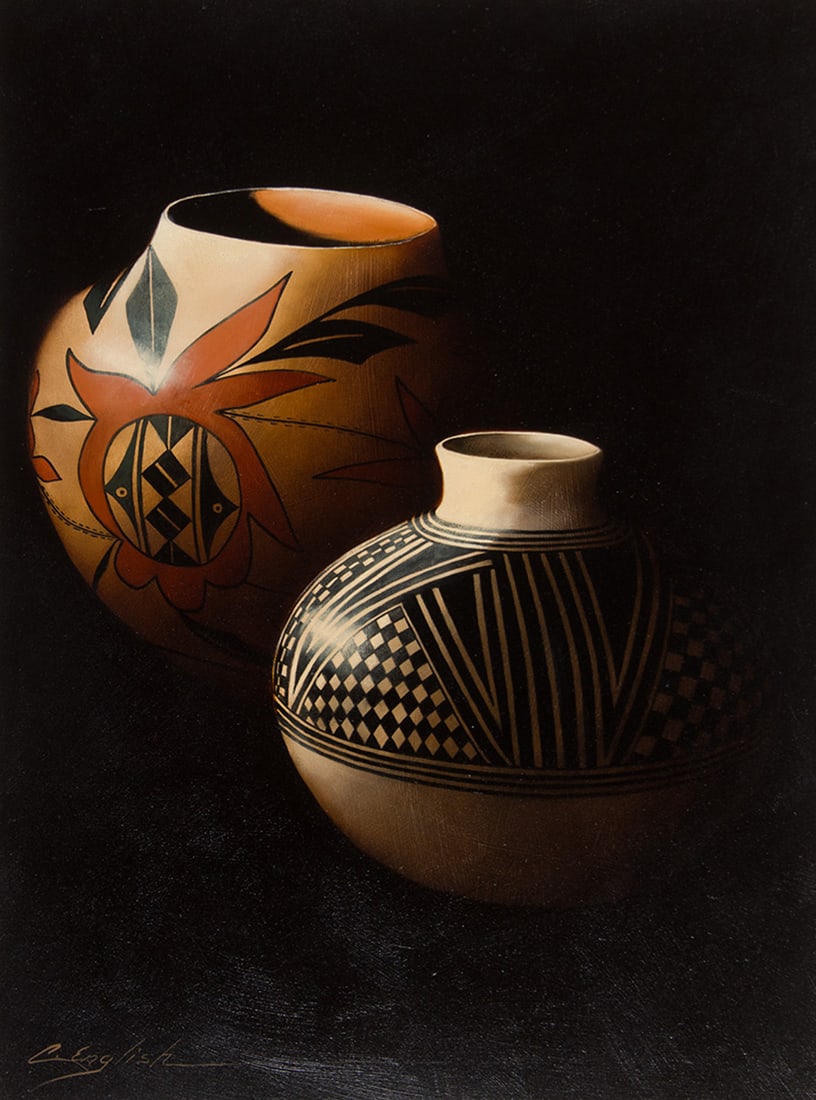 Cheryl English, "Two For the Road": Cheryl English (b. 1945), "Two For the Road", Oil on board, 24 x 18 inches, Shipping Dimensions: 32 x 26 x 3 inches Signed lower Left