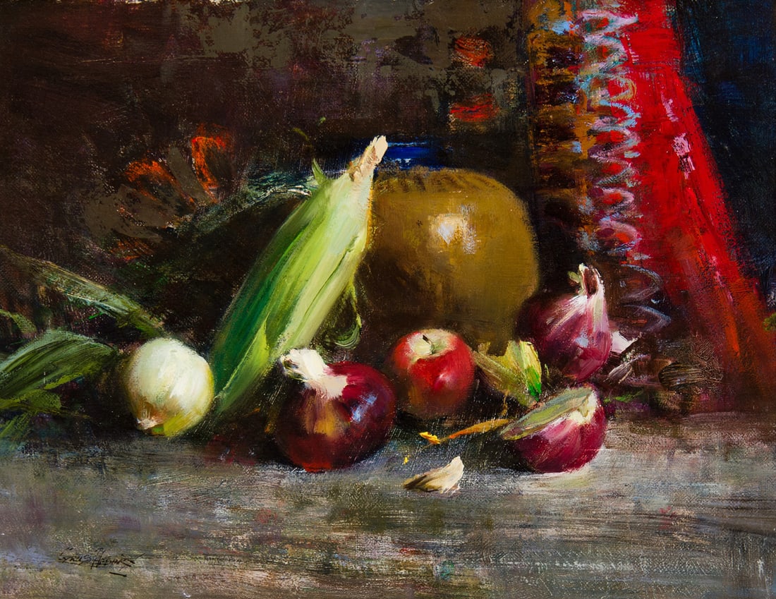 Cyrus Asfary, "Still Life": Cyrus Asfary (b. 1940/41), "Still Life", Oil on canvas, 14 x 18 inches, Shipping Dimensions: 21.5 x 25.5 x 3 inches Signed lower Left