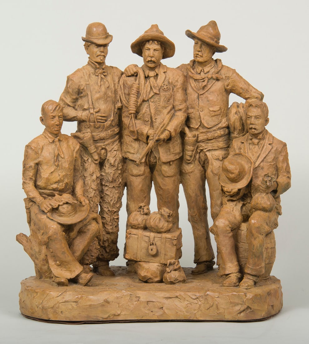 Scott Rogers, "Gold Always Comes with a Price": Scott Rogers (b. 1961), "Gold Always Comes with a Price", Bronze, cast 4/30, 19 3/4 inches overall height, Shipping Dimensions: 19.75 x 18.5 x 10 inches - 70 lbs. Signed and dated 04