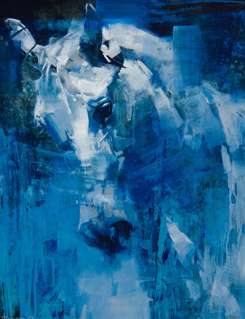 Julie Chapman, "Gathered Grey": Julie Chapman (b. 1963), "Gathered Grey", Oil on board, 20 x 16 inches, Shipping Dimensions: 24 x 20 x 3 inches Signed lower left