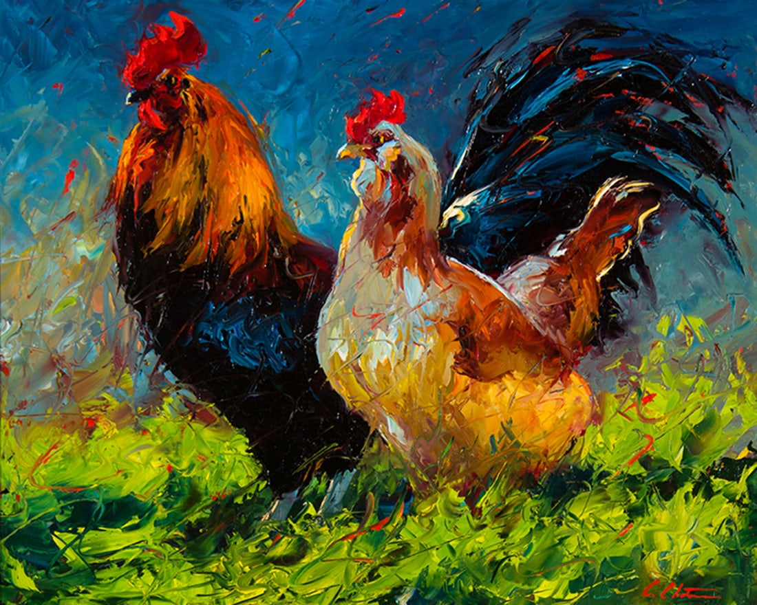 Cheri Christensen, "Side by Side": Cheri Christensen (b. 1961), "Side by Side", Oil on board, 16 x 20 inches, Shipping Dimensions: 23 x 27 x 3 inches Signed lower right