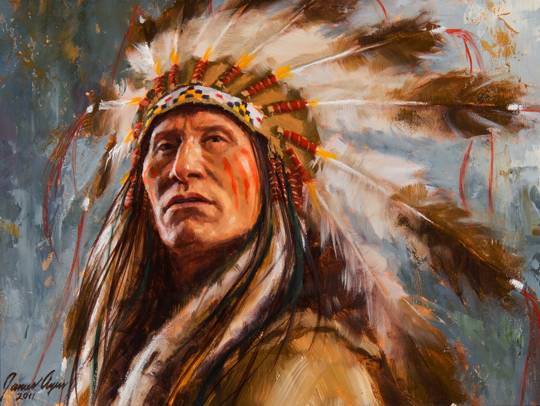 James Ayers, "The Honorable One": James Ayers (b. 1969), "The Honorable One", Oil on board, 9 x 12 inches, Shipping Dimensions: 16 x 19 x 3 inches Signed and dated 2011 lower left