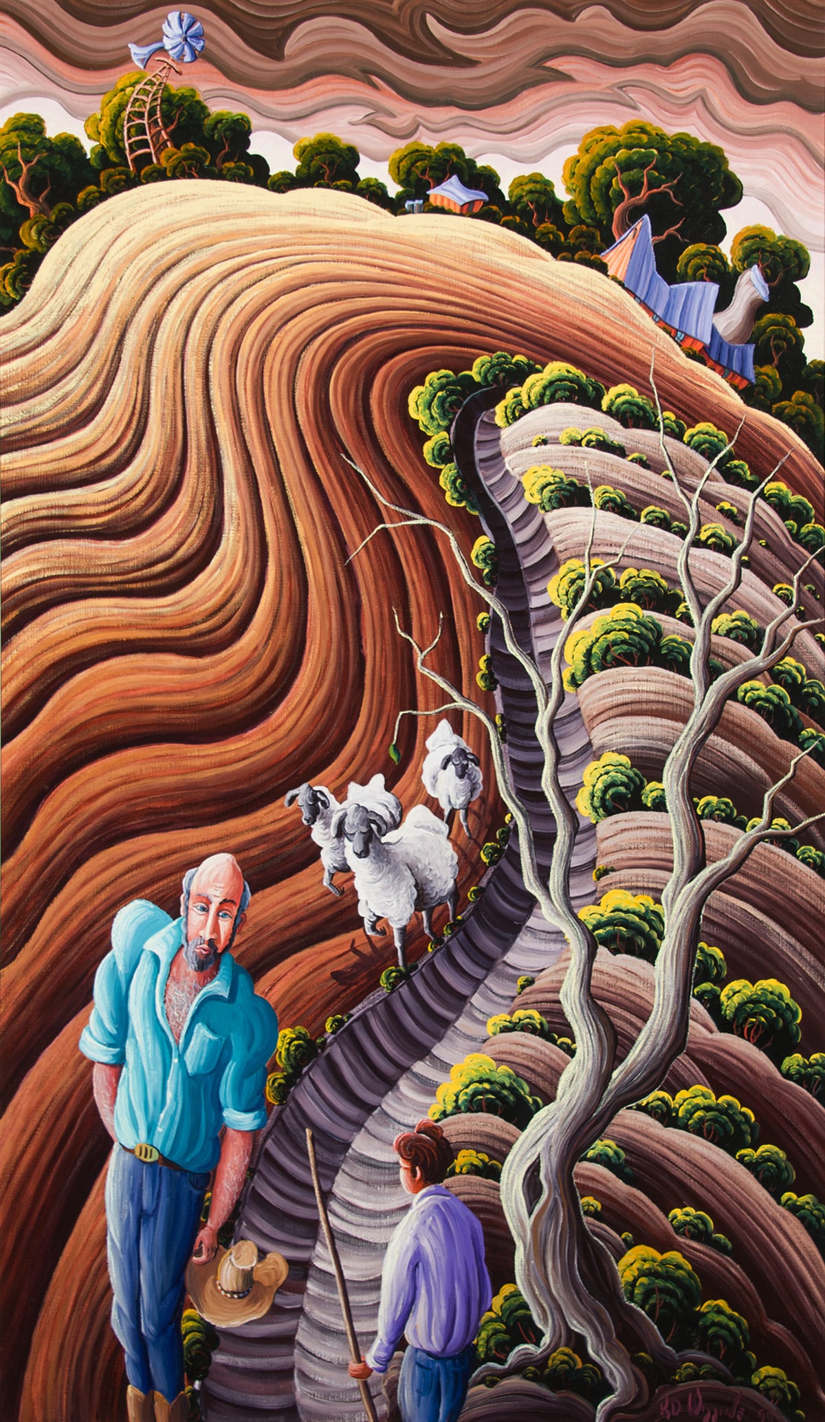 Kim Douglas Wiggins, "The Dispute of Don Cristobal": Kim Douglas Wiggins (b. 1960), "The Dispute of Don Cristobal", Oil on canvas, 72 x 42 inches, Shipping Dimensions: 78 x 48 x 3 inches Signed lower right