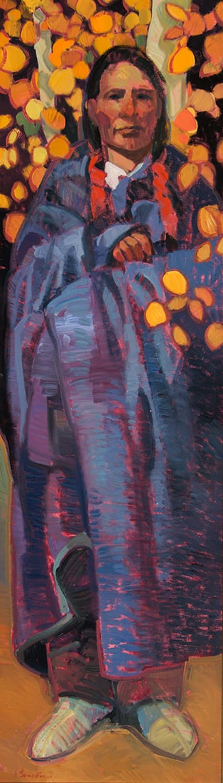 Francis Livingston, "In Yellow": Francis Livingston (b. 1953), "In Yellow", Oil on board, 48 x 14 inches, Shipping Dimensions: 50 x 16 x 3 inches Signed lower Left Titled verso