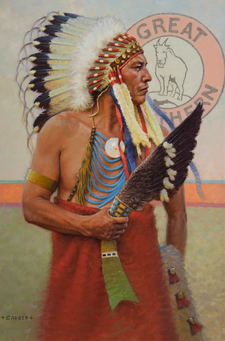 Tom Saubert, "Great Northern": Tom Saubert (b. 1950), "Great Northern", Oil on canvas, 36 x 24 inches, Shipping Dimensions: 40 x 28 x 3 inches Signed lower left Signed and titled verso