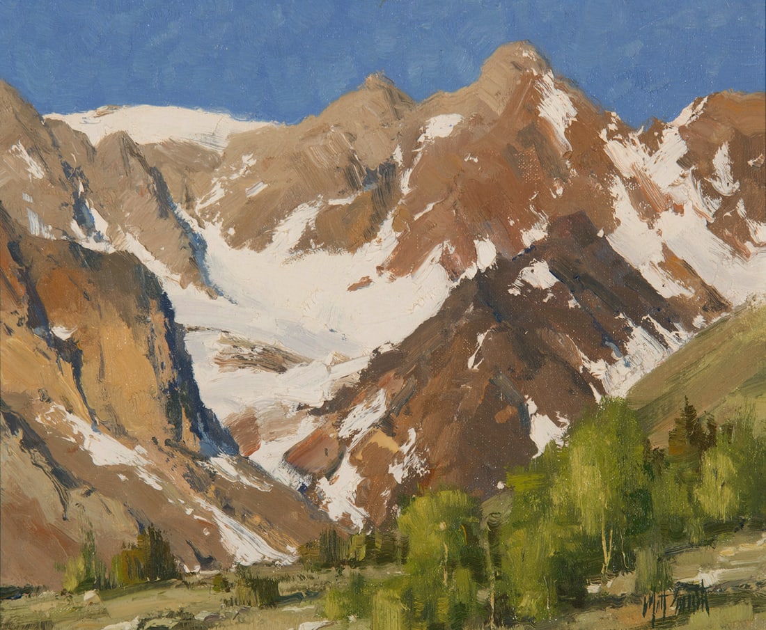Matt Smith, "Mid Spring": Matt Smith (b. 1960), "Mid Spring", Oil on board, 10 x 12 inches, Shipping Dimensions: 14 x 16 x 3 inches Signed lower right Signed, titled, and dated 2000 verso; May 21 McGee Creek area, California