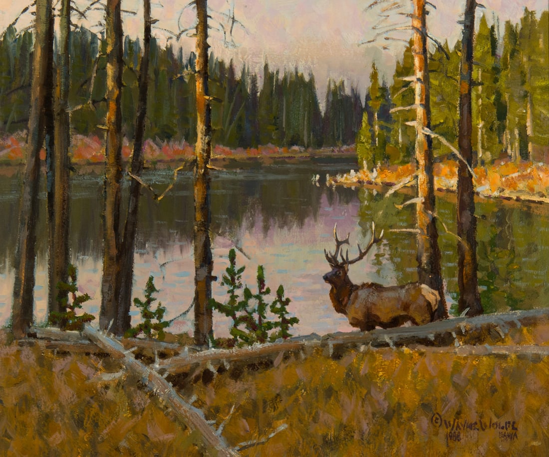 Wayne Wolfe, "Evening Still": Wayne Wolfe (b. 1944), "Evening Still", Oil on board, 11 x 13 inches, Shipping Dimensions: 20 x 22 x 3 inches Signed NAWA and dated 1988 lower right