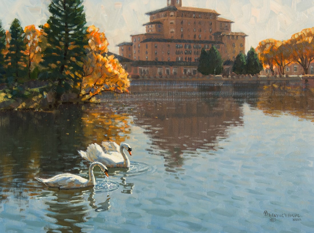 Wayne Wolfe, "One Perfect Autumn Day": Wayne Wolfe (b. 1944), "One Perfect Autumn Day", Oil on canvas, 18 x 24 inches, Shipping Dimensions: 29 x 35 x 3 inches Signed NAWA and dated 1989 lower right