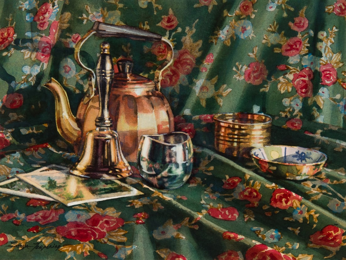 Sonya Terpening, "Touch of Brass": Sonya Terpening (b. 1953), "Touch of Brass", Watercolor, 9 x 12 inches, Shipping Dimensions: 16 x 19 x 3 inches Signed lower Left
