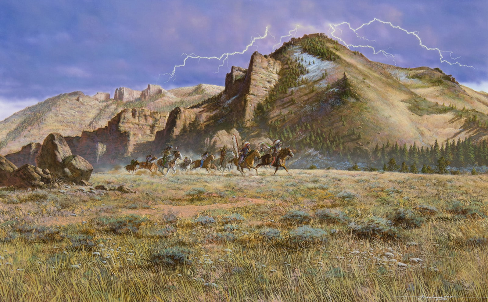 Frank Magsino, "Thundercrack": Frank Magsino (b. 1937), "Thundercrack", Acrylic on board, 15 x 24 inches, Shipping Dimensions: 27 x 35 x 3 inches Signed and dated 1956 lower right