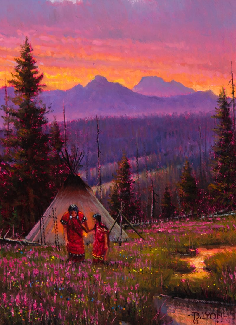 Dustin Lyon, "Firewood Meadow": Dustin Lyon (b. 1951), "Firewood Meadow", Oil on canvas, 12 x 9 inches, Shipping Dimensions: 20 x 17 x 3 inches Signed lower right