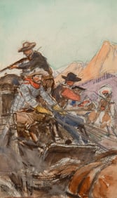 Philip R. Goodwin, "Stage Fighting Off Indians"