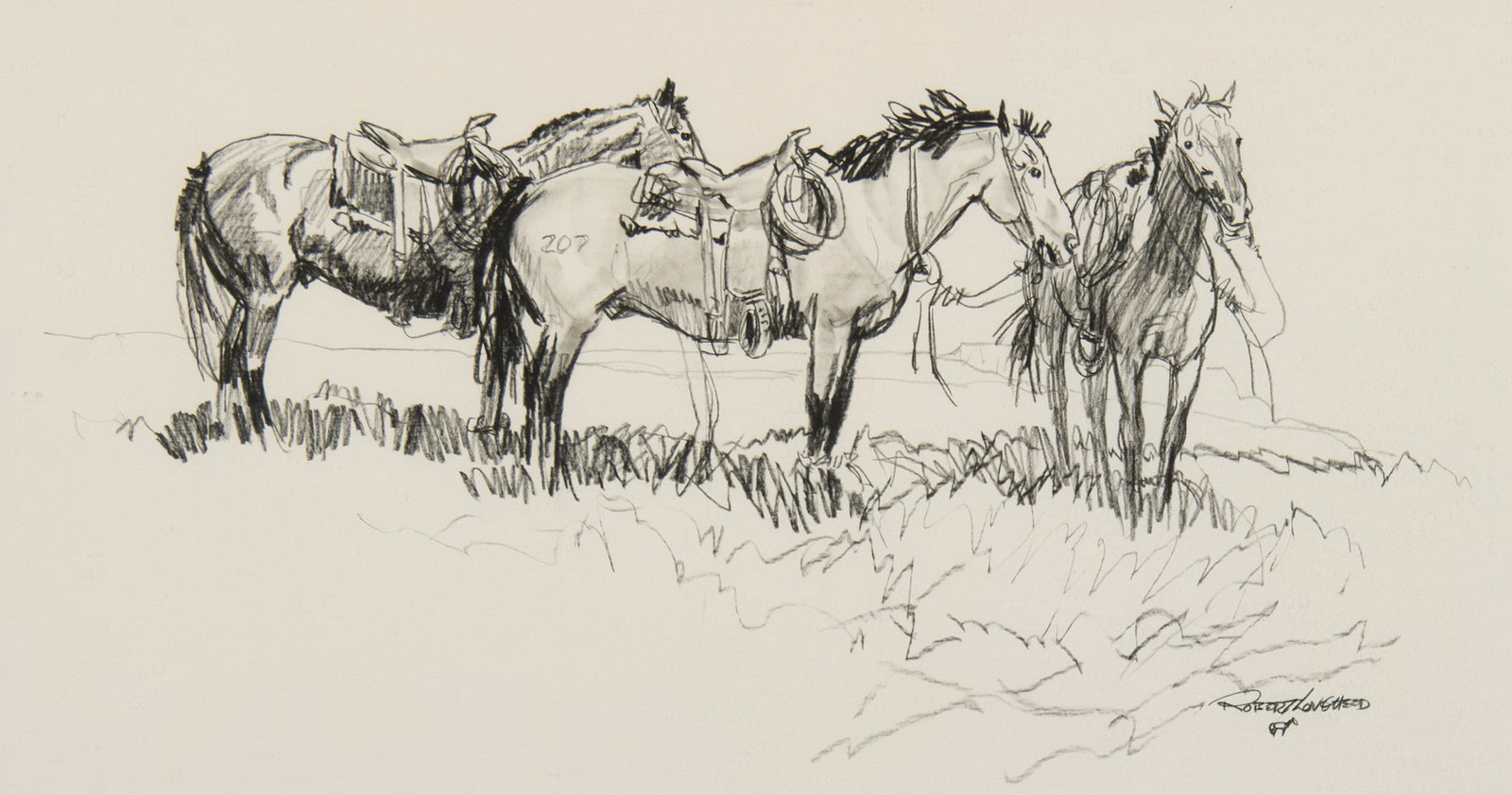 Robert Lougheed, "Untitled (Saddled horses)" (1 of 3)