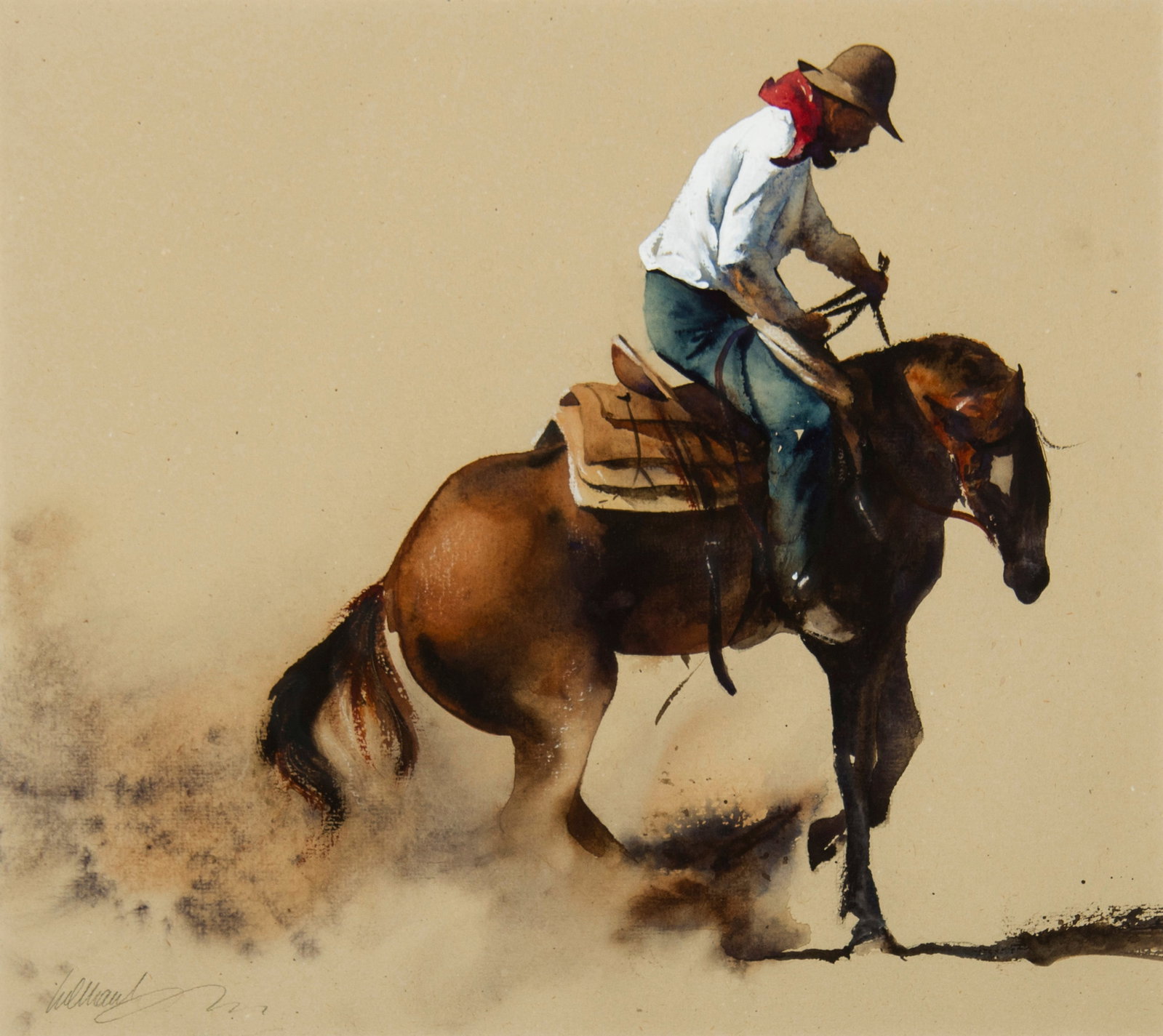 William Matthews, "Airborne": William Matthews (b. 1949), "Airborne", Watercolor, 16 1/2 x 18 1/2 inches, Shipping Dimensions: 27 x 28 x 3 inches Signed lower left Signed verso