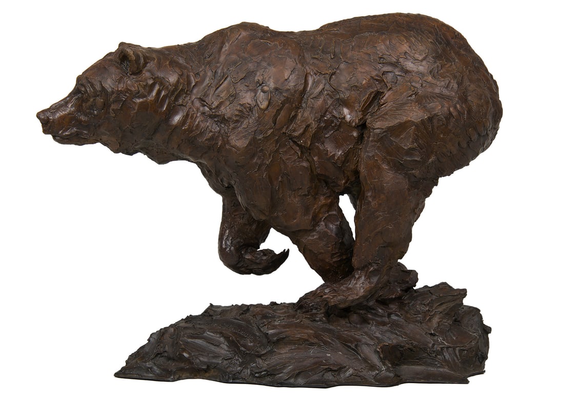 Richard Loffler, "Grounded and Comin'": Richard Loffler (b. 1956), "Grounded and Comin'", Bronze, cast 6/15, 20 inches overall height, Shipping Dimensions: 20 x 26 x 12 inches - 60 lbs. Signed and titled
