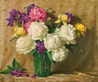 Joseph Henry Sharp, "Peonies and Irises"