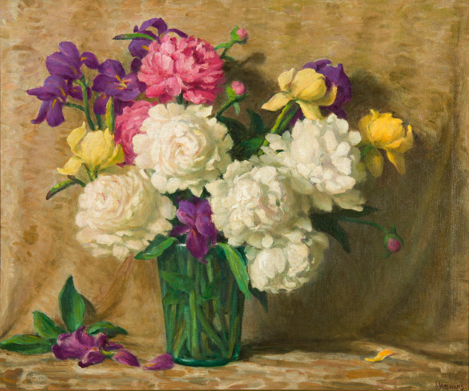 Joseph Henry Sharp, "Peonies and Irises" (1 of 3)