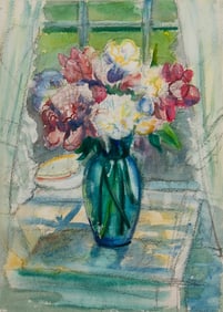 William Zorach, "Untitled (Flowers in vase)"