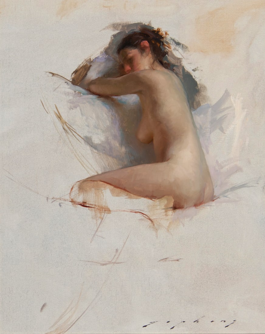 Jeremy Lipking, "Ariella": Jeremy Lipking (b. 1975), "Ariella", Oil on linen mounted to board, 20 x 16 inches, Shipping Dimensions: 29 x 25 x 3 inches Signed lower right Signed, titled, and dated 2011 verso