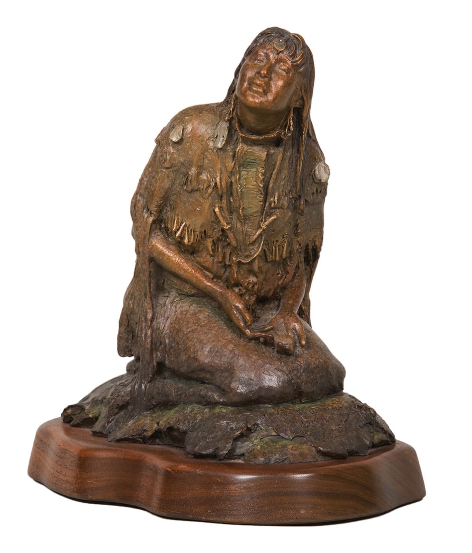 John Coleman, "The Blessing": John Coleman (b. 1949), "The Blessing", Bronze, cast 23/50, 11 1/2 inches overall height, Shipping Dimensions: 11.5 x 11 x 8 inches - 12 lbs. Signed/CA, titled, and dated 2005