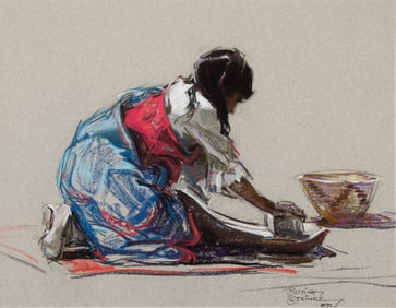Bettina Steinke, "Ceremonial Corn Grinding (Santa Clara)"