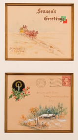 Olaf C. Seltzer, "Dr. and Mrs. B.O. Fisher Season Greetings Card (and envelope) ( 1933 )"