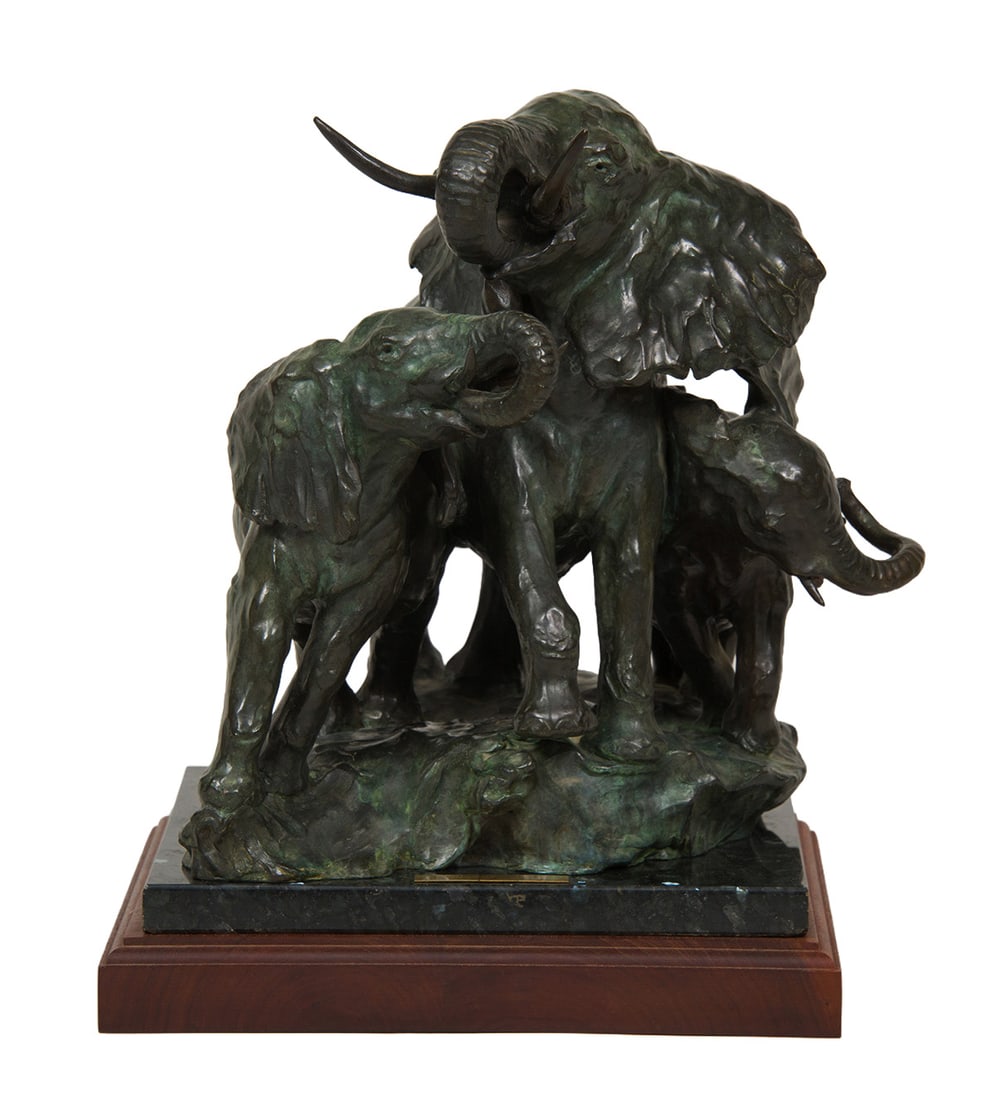 Sherry Sander, "Sikumi Forest": Sherry Sander (b. 1941), "Sikumi Forest", Bronze, cast 11/25, 13 1/4 inches overall height, Shipping Dimensions: 13.25 x 13 x 15 inches - 55 lbs. Signed and dated 83