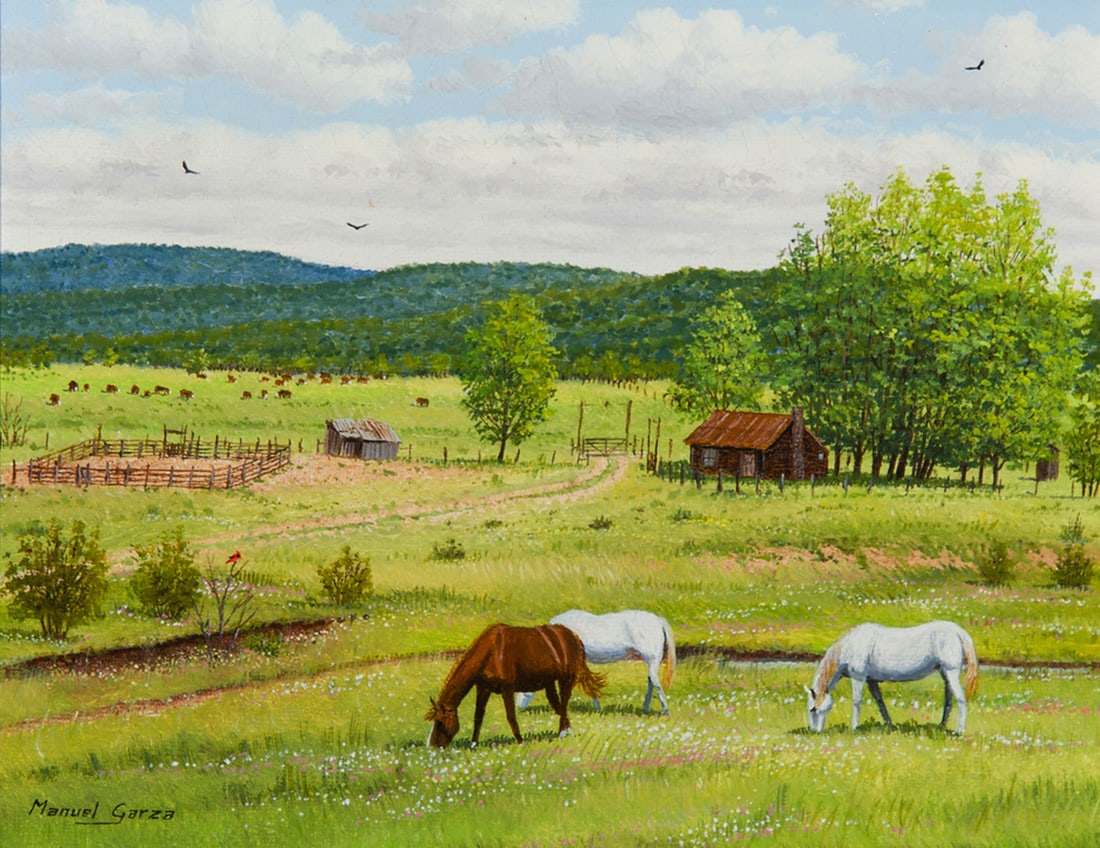 Manuel Garza, "Untitled (Pastoral landscape)" (1 of 3)