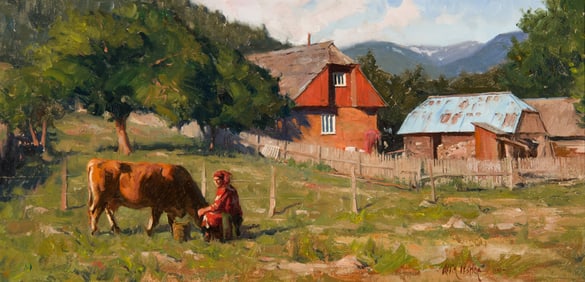 Albin Veselka, "Evening Milking"