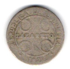 Colombia LAZARETO 1 Centavo 1921 (1 of 2)
