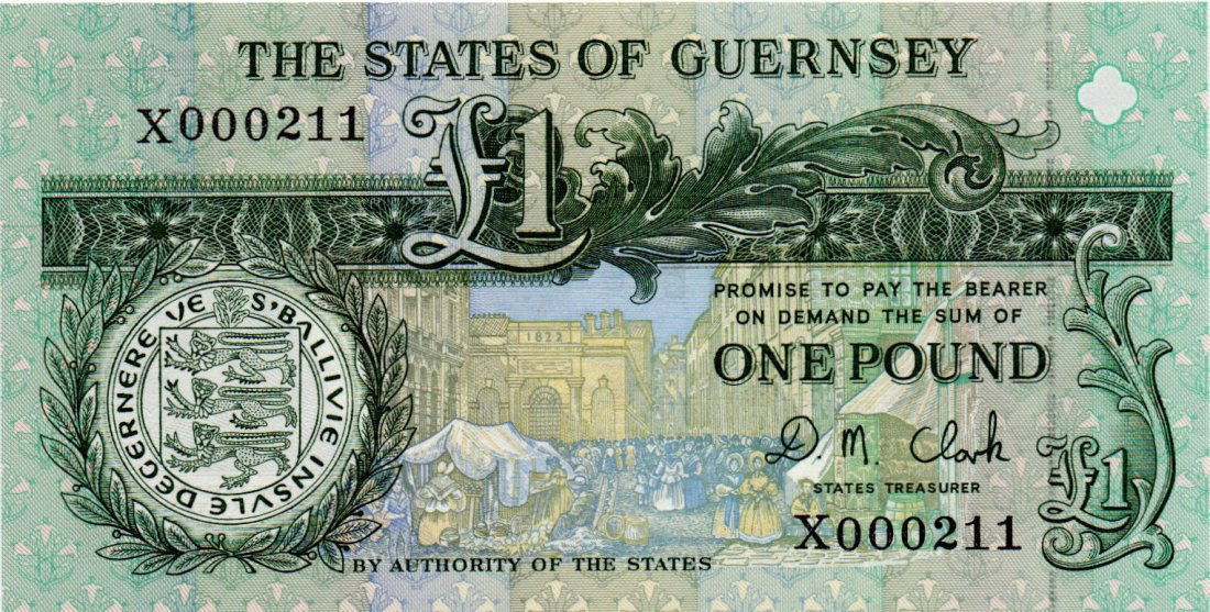 Guernsey 1 Pound 1991 Brock Low Serial Number 211 (1 of 2)
