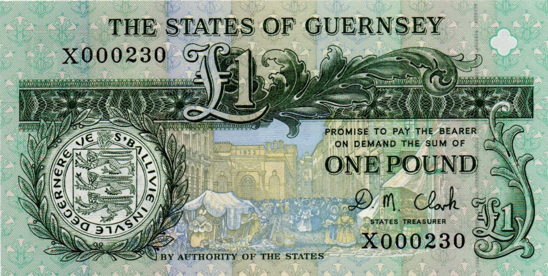 Guernsey 1 Pound 1991 Brock Low Serial Number 230 (1 of 2)