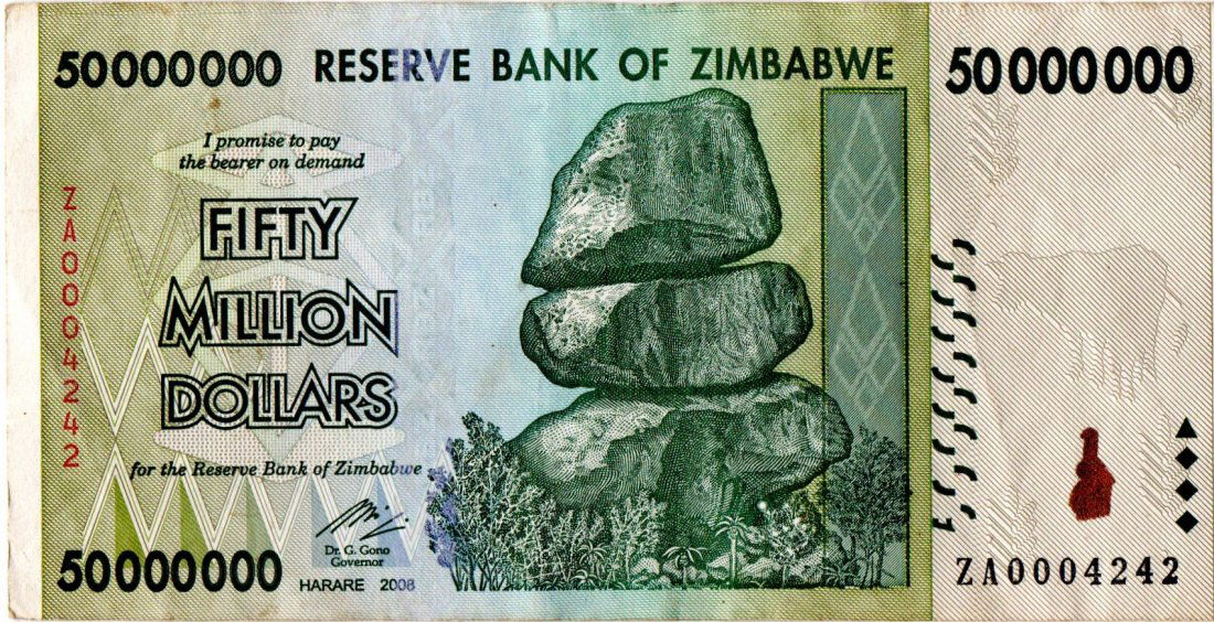 Zimbabwe $50,000,000 Dollars REPLACEMENT 2008 (1 of 2)