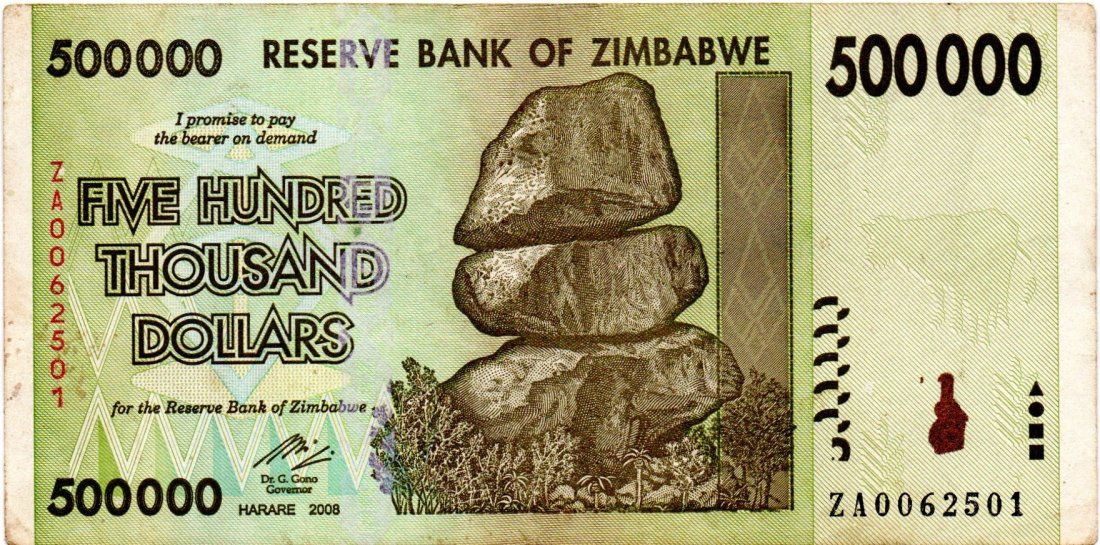 Zimbabwe $500,000 Dollars REPLACEMENT 2008 (1 of 2)