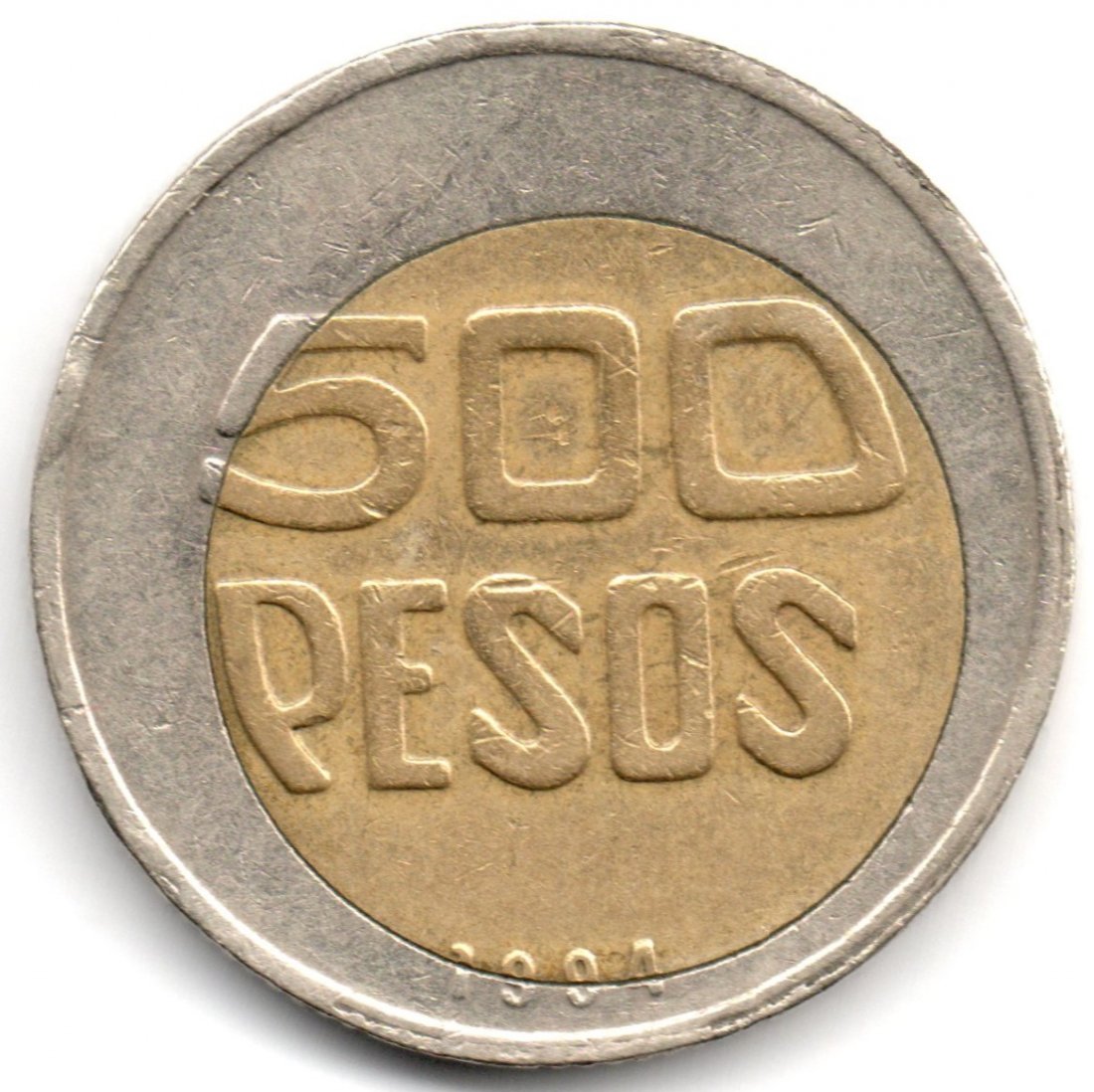 Colombia 500 Pesos 1994 ERROR Descentrado (1 of 2)