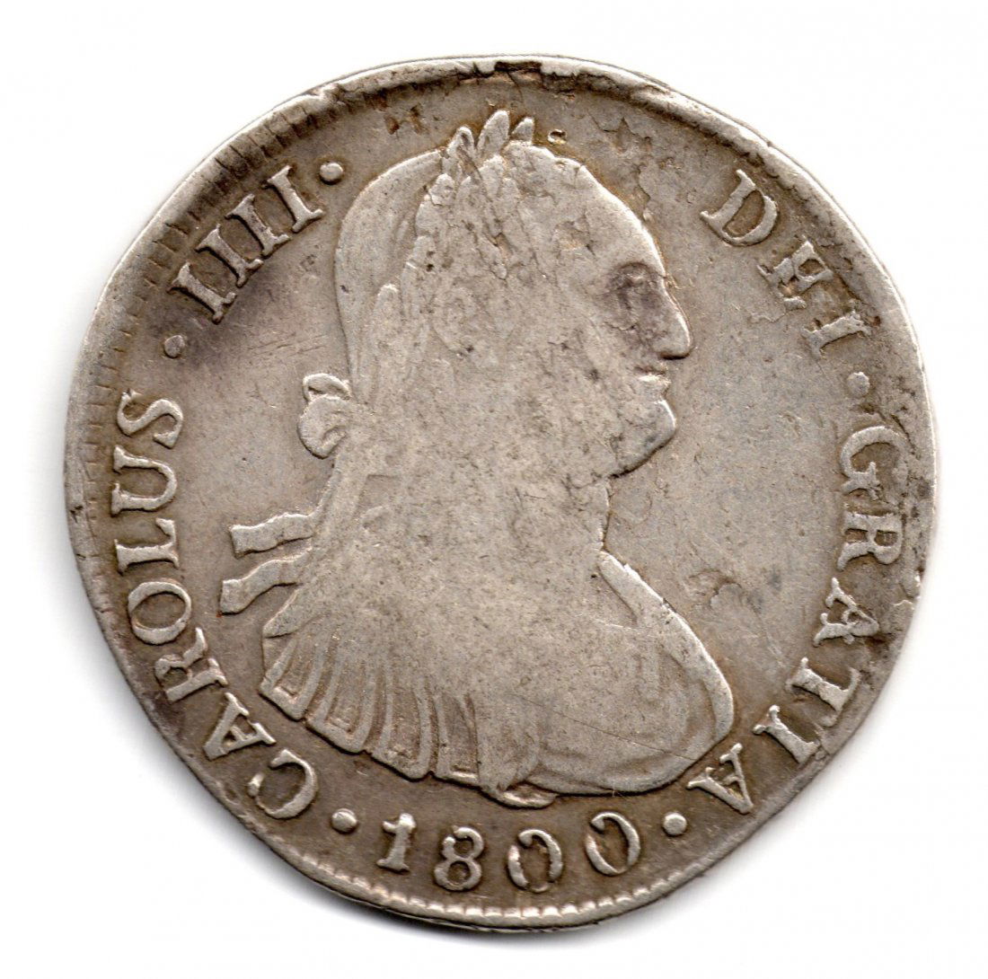 Peru 4 Reales Carlos IV 1800 Lima Silver (1 of 2)