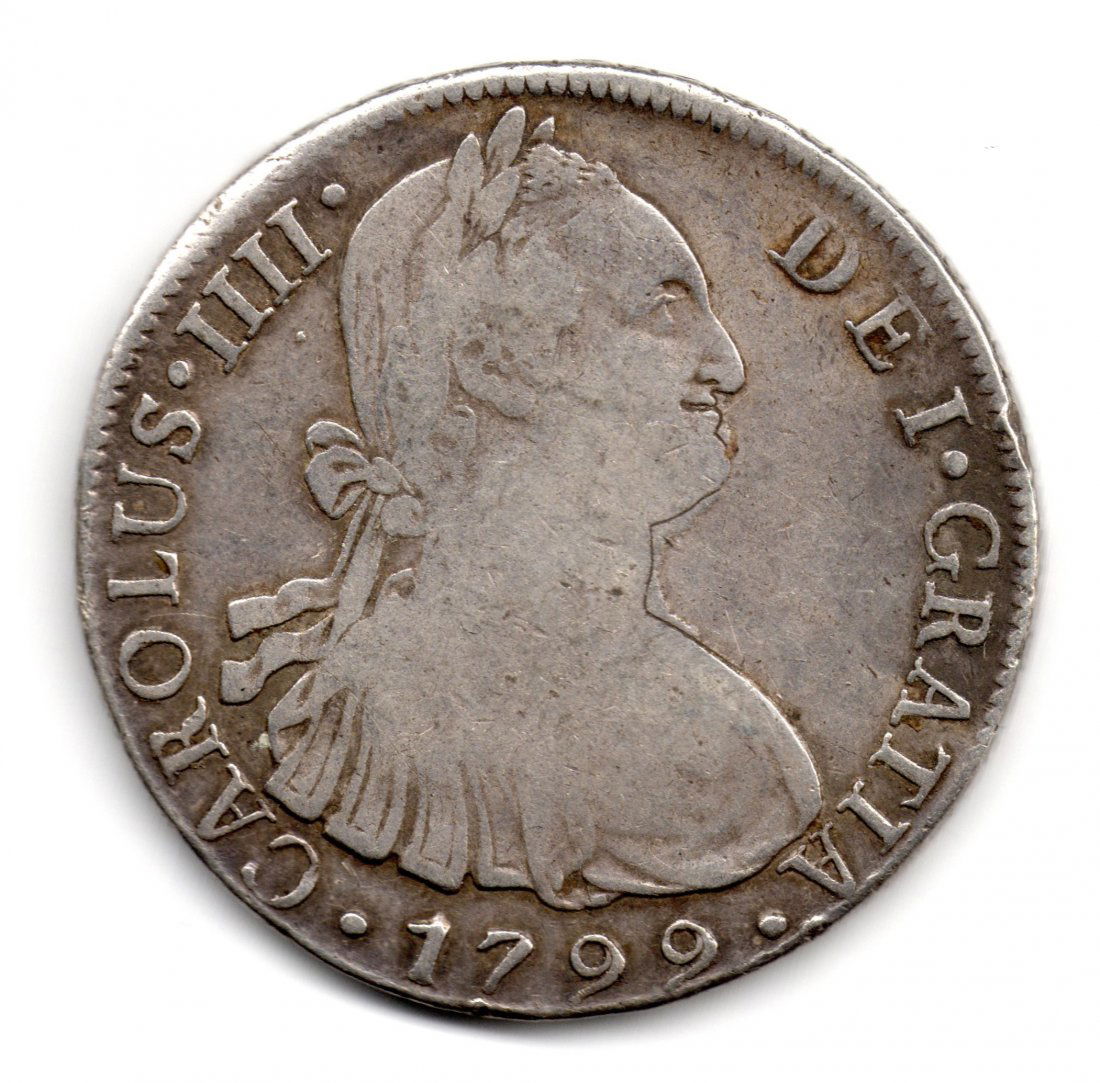 Peru 8 Reales Carlos IV 1799 Lima Silver (1 of 2)
