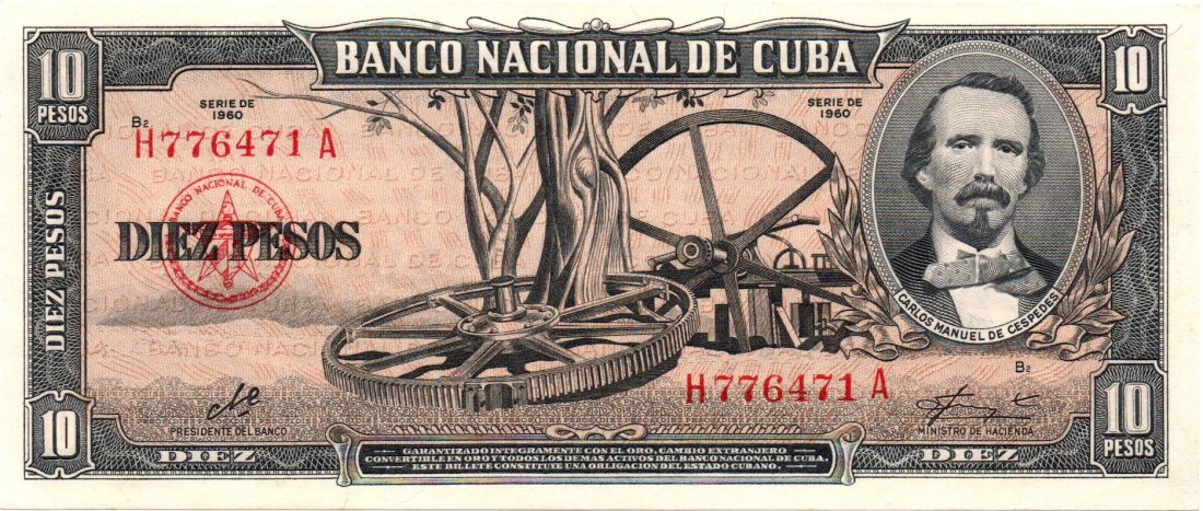 Cuba 10 Pesos 1960 CHE Signature: Cuba 10 Pesos 1960 CHE Signature, Rare