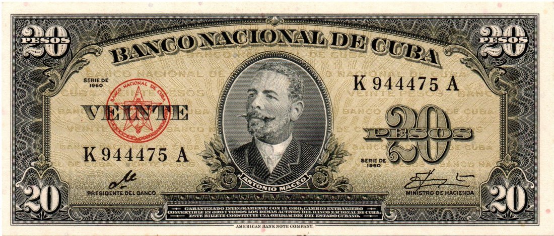 Cuba 20 Pesos 1960 CHE Signature: Cuba 20 Pesos 1960 CHE Signature, Rare