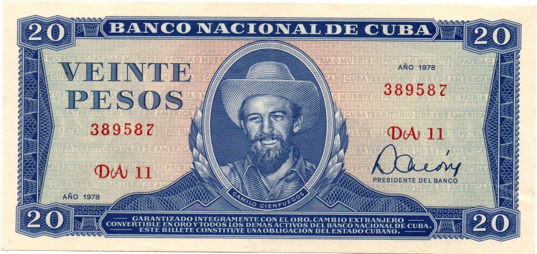 Cuba 20 Pesos 1978 Banco Nacional: Cuba 20 Pesos 1978 Banco Nacional